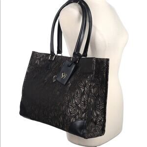 Diane Von Furstenberg DVF Jacquard Heart Print Large Shoulder Tote Bag